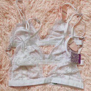 NWT White Triangle Lace Bralette